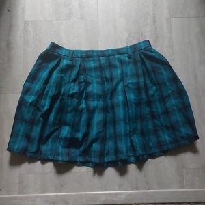 Teal Plaid Skirt